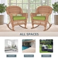 thumbnail image 2 of Jeco Wicker Rocker Chair in Honey with Green Cushion (Set of 2), 2 of 9