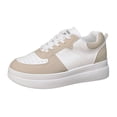 thumbnail image 2 of Women's Platform Lace Up Casual Shoes Fashion Color Blocking Slip On Sneakers Breathable Non Slip Running Shoes, 2 of 7