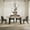 gray, variant on KATBOC Farmhouse Dining Table Set with 4 Chenille Chairs, 71in Rustic Wood Grain Table & X-Leg Design, for Kitchen Dining Room Family Gatherings, Red