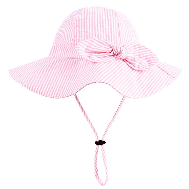 Gorro de sol para niña DANMY de 2 a 3 años a rayas rosas UPF 50+