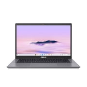 ASUS Chromebook Plus CX34 laptop, with Gemini, 14-inch touch display, Intel Core 3 100U processor, 8GB RAM, 256G UFS storage, ChromeOS, Rock Grey