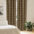 thumbnail image 2 of Ambesonne Floral Window Curtains, Autumn Dahlia Flowers Art, Each 28" W x 63" L, Pale Caramel and Olive Green, 2 of 4