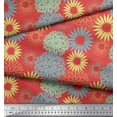 thumbnail image 3 of Soimoi Orange Georgette Viscose Fabric Artistic Flower Mandala Decor Fabric Printed Yard 42 Inch Wide, 3 of 3