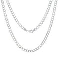 thumbnail image 2 of Nuragold 10K Real White Gold Solid Cuban Curb Link Chain Necklace 16"-30" (2mm-7mm) Italian Jewelry for Men & Women, 2 of 21