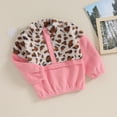 thumbnail image 3 of Fortune 2-7 Years Girls Sweatshirt Children Long Sleeve Stand Collar Leopard Print Patchwork Pullover, 3 of 8