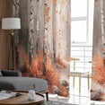 thumbnail image 4 of Red Orange Semi Sheer Curtains 63 Inch Length 2 Panels Set, Modern Oil Painting Art Forest Sheer Kitchen Curtain Privacy Voile Window Curtain for Living Room Bedroom Rod Pocket Drapes, 4 of 7