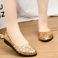 thumbnail image 5 of AUDeals Women’s Sequined Casual Shoes Bling Flat Fashion Sneakers Non Slip Low Top Platform Shoes for Daily Wear (Gold, 8), 5 of 9
