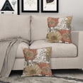 thumbnail image 3 of Vintage Flower Throw Pillow Covers 18x18 Brown Rust Colored Floral Botanical Pattern Decorative Pillows Outdoor Linen Farmhouse Cushion Case Country Pillowcase for Sofa Bed Room Decor Set of 2, 3 of 6