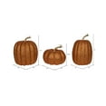 thumbnail image 2 of Vickerman 8" Orange Pumpkins Set of 3. Three pieces assorted, Fabric pumpkin with polystyrene inner., 2 of 4