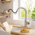 thumbnail image 6 of Kitchen Faucet with Pull-Down Spray high arc Single Handle Commercial Stainless Steel Brushed Nickel Kitchen Sink Faucet with Deck Suitable for bar Laundry RV Farmhouse (Brushed Nickel), 6 of 7