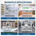 thumbnail image 7 of 48" Stainless Steel Commercial Kitchen Work Table with Double Overshelf, Heavy Duty Prep Table with Adjustable Undershelf and Feet for Restaurant, Home, Garage and Warehouse, 48 x 24 Inches, 7 of 7