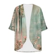 thumbnail image 4 of Avirosel Women's Floral Print Kimono Cardigan Loose Casual Cover Up Blouse Tops Lightweight Open Front Summer Tops for Beach Vacation Daily Streetwear Outfits, 4 of 5