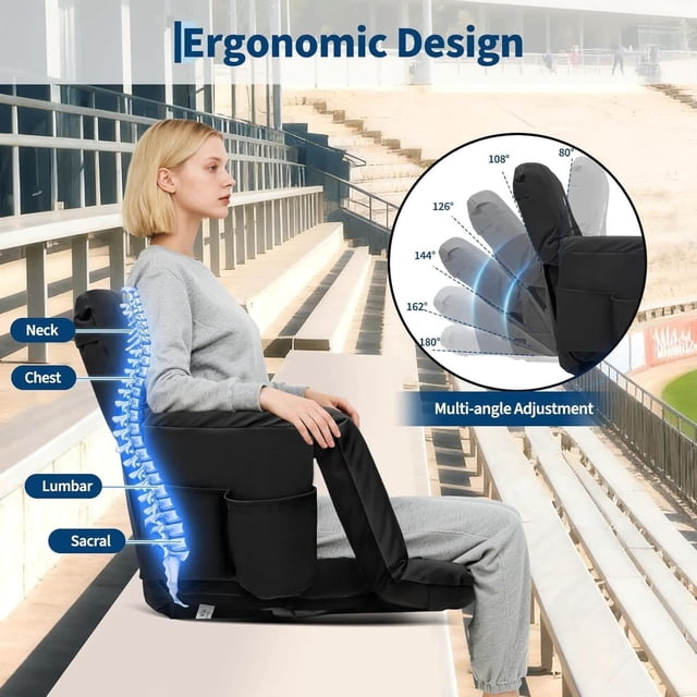 Eastvita 20-Inch Wide Folding Stadium Seats in Black