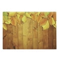 thumbnail image 1 of Fall Cutting Board, Colorful Vivid Seasonal Leaves on the Wooden Planks Natural Design Rustic, Decorative Tempered Glass Cutting and Serving Board, Large Size, Yellow Orange Green, by Ambesonne, 1 of 1