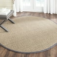 thumbnail image 1 of Safavieh Natural Fiber Collection NF114Q Border Basketweave Tapis de Prairie Marine, 8' x 8' Rond, Gris Foncé, 1 of 5