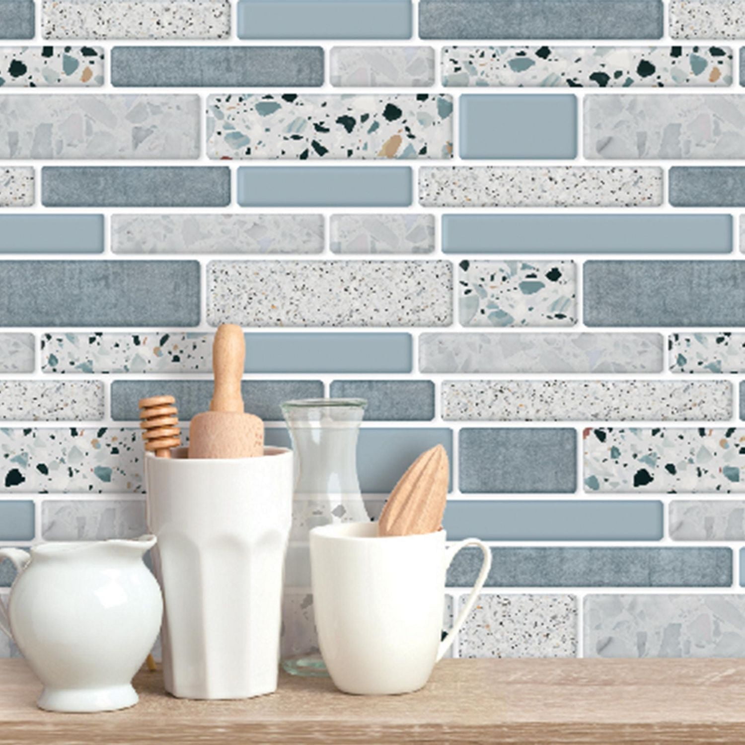 Truu Design Decorative Self-Adhesive Terrazzo Peel and Stick Wall Tiles