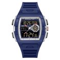 thumbnail image 6 of Men Watches Business Dress Chronograph Big Square Quartz Analog Male Watch Silicone Strap Waterproof Date Gift Mens Wrsit Watch, 6 of 7