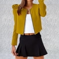 thumbnail image 2 of Liquidation de Chemises pour Femmes Chemises pour Femmes en Mélange Couleur Unie Col Rond Fermeture Éclair Veste Bouffante à Manches Longues pour Femmes, 2 of 4