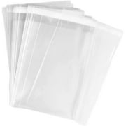 100 Bags - 5" x 7" Crystal Clear Protective Closure Bags with Self Adhesive Flap - Clear Resealable Cello/Cellophane Bags Good for Bakery, Candle, Soap, Cookie Poly Bags, in 2.1Mil Thickness