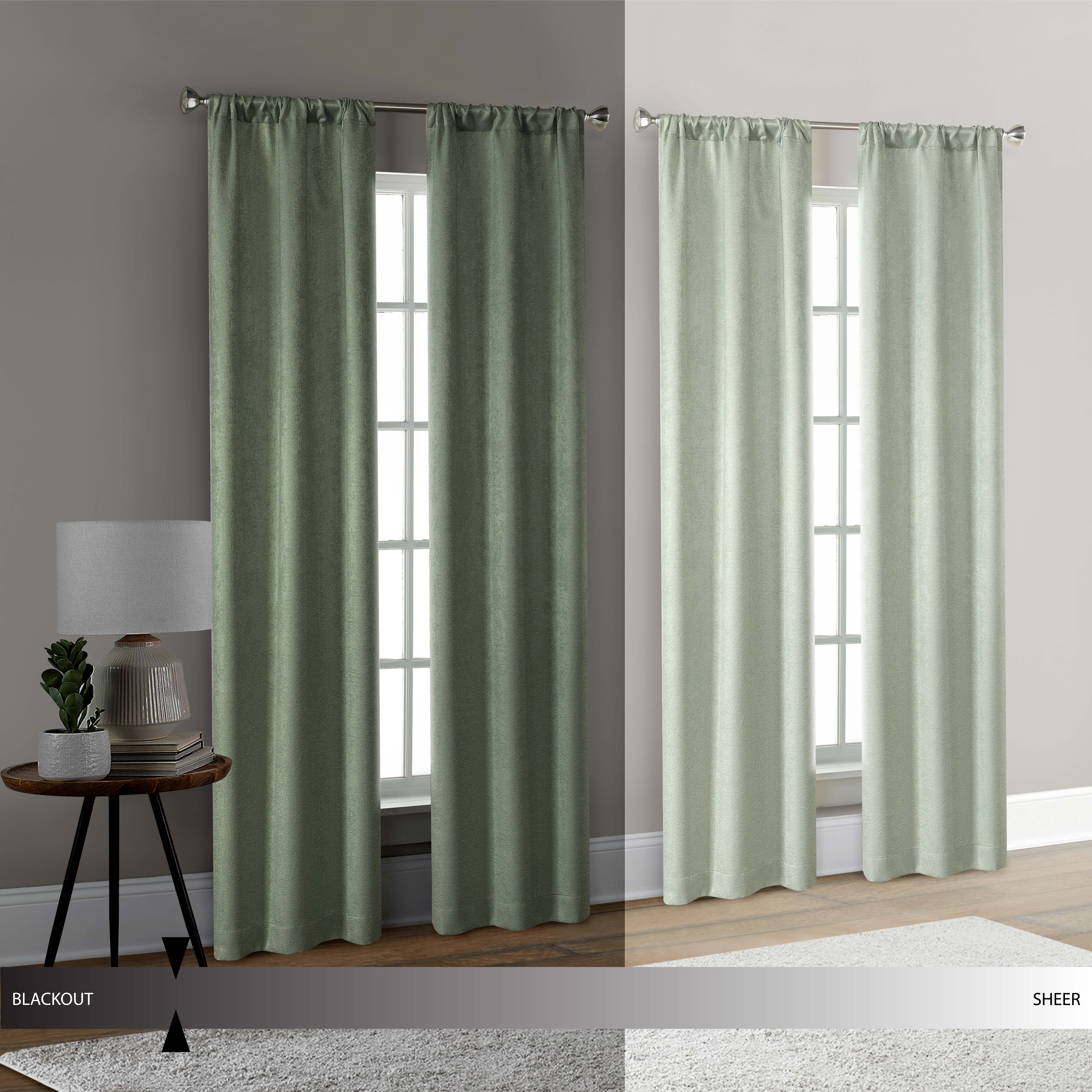 Mainstays 4 of a Kind Blackout Curtain Panels, Set of 4, Green, 28" W x 84" L