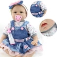 thumbnail image 2 of Girl Reborn Baby Doll 22 Inch Blue Eye Doll Silicone Vinyl Soft Realistic Baby Doll Reborn Reborn Dolls Babies heqiyong LED, 2 of 2