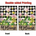 thumbnail image 3 of He Is Risen Easter Garden Flag - Religious Cross, 12 x 18 Inch Double Sided Burlap Cross Pink Green Floral Yard Flags for Outside Christian Spring Outdoor Decorations, 3 of 6