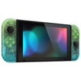 thumbnail image 6 of eXtremeRate DIY Replacement Shell Buttons for Nintendo Switch, Custom Back Plate for Switch Console, Housing Case with Colorful Buttons for Joycon Handheld - Glitter Gradient Translucent Green Blue, 6 of 7