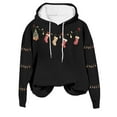 thumbnail image 2 of ClodeEU Women's Christmas Sweatshirt With Hooded,Fashions Long Sleeve Pullover with Pocket Black,Womens Plus XXXXL, 2 of 5