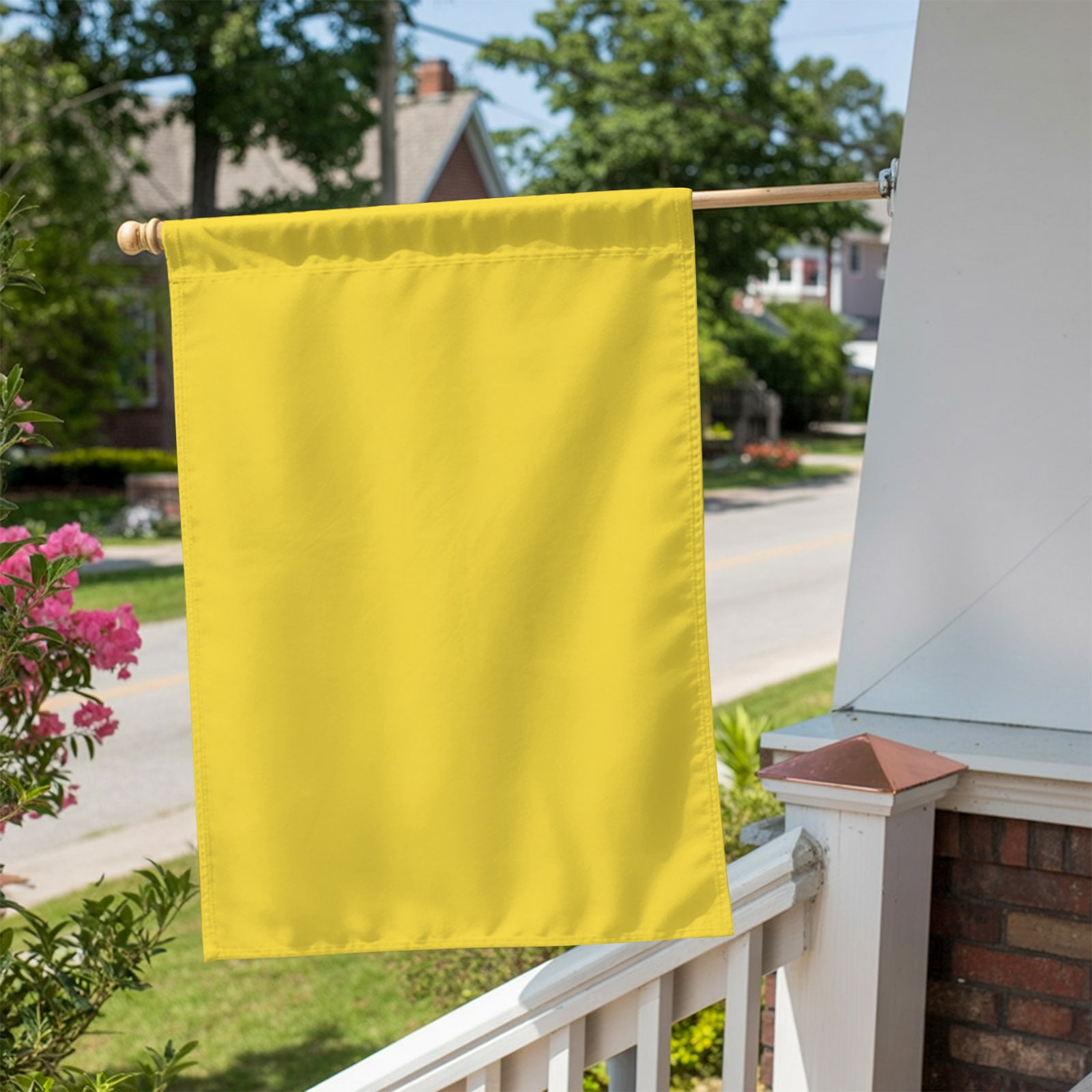 Yellow House Flag 28 x 40 Inches, Solid Color Weather Proof Outdoor Patio Flags Double Sided Small House Decoration for Yard Lawn Outside Home