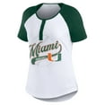 thumbnail image 2 of Women's WEAR by Erin Andrews White Miami Hurricanes Baseball Logo Raglan Henley T-Shirt, 2 of 5