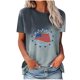 thumbnail image 1 of Camisetas Casuales de las Mujeres Que Cambian de Color Día de la Independencia Imprimir Cuello de la Tripulación, Novedad Gráfico Tops de las Mujeres Casuales, 1 of 6