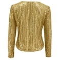 thumbnail image 4 of Unir Loose Fit Short Sequin Stand Collar Jacket, Glitter Open Front Party Outer Coat, Lightweight Evening Layering Garment, 1 Piece Outfit, S-XXL Plus Size Friendly, 4 of 5
