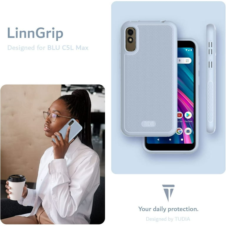 TUDIA LINNGrip BLU C5L Max Phone Case Shockproof Non-Slip Slim Protection - Light Blue TUDIA LINNGrip BLU C5L Max Phone Case Shockproof Non-Slip Slim Protection - Light Blue