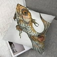 thumbnail image 7 of Goldfish Pillow Sham, Illustration of an Aquatic Sea Animal with Colorful Design Sketchy Print, Decorative Standard King Size Printed Pillowcase,Multicolor, 7 of 7