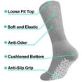 thumbnail image 2 of Men's Women Diabetic Loose Top Therapeutic Anti Slip Non Skid Gripper Soft Cotton Full Cushioned Crew Socks (Grey - 12 Pairs, Socks Size 9-11, Fit Women's Shoe Size 5-10), 2 of 2