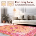 thumbnail image 2 of ODIKA 4'x6' Machine Washable Non-Slip Area Rug, Chic Warm Toned Flower High Traffic Rug, Yellow, 20587, 2 of 7