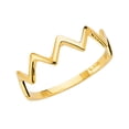 thumbnail image 1 of Solid 14k Gold Round Cubic Zirconia Yellow Ring Thunder-Shape Stackable Band Size 11.5, 1 of 2