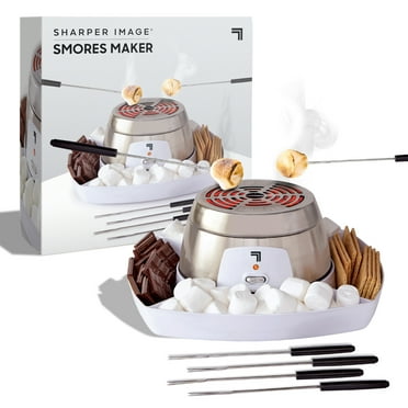 SHARPER IMAGE Electric Tabletop S'mores Maker for Indoors, 6 Piece Set