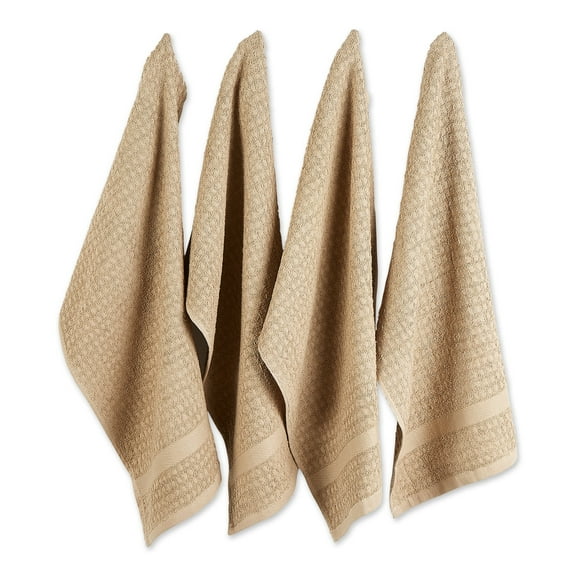 Solid Stone Waffle Terry Dishtowel (Set of 4)