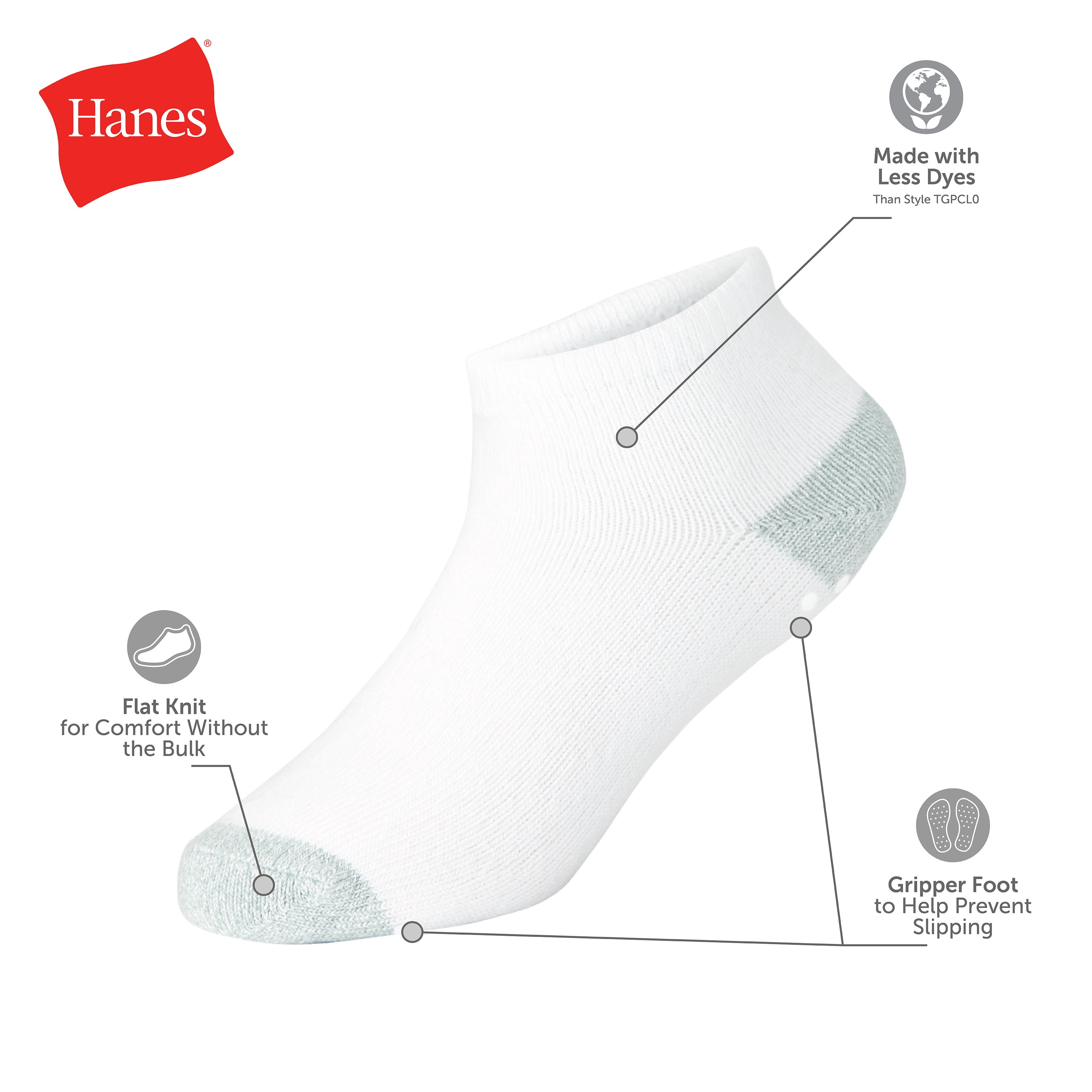 Hanes Boys Ankle Socks Value Pack, 6-Pack, Pure Comfort SuperSoft Ankle Socks for Infant and Toddler Boys
