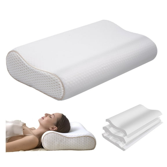 DORMELLE Ergonomic Memory Foam Neck Pillow Bed Pillow,Cooling Fabric,Adjustable Sandwich Pillow for Neck Pain Relief (King Size 1 Pack)