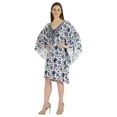 thumbnail image 3 of Moomaya Printed Tunic Kaftan Dress For Women Kimono Sleeves Loungewear Coverup Caftan Dress, 3 of 7