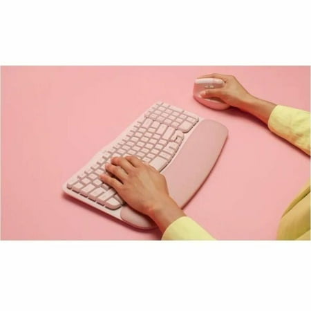Logitech - Wave Keys Ergonomic Wireless Keyboard for Windows/Mac with Integrated Palm-rest - Rose