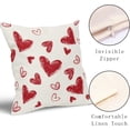thumbnail image 4 of Valentines Day Pillow Covers 18x18 Inch Red Pink Heart Cotton Linen Decorative Throw Pillow Case Valentine's Day Cushion Cover Set of 2 Home Decor for Bedroom Sofa Living Room Couch Chair, 4 of 6