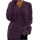 thumbnail image 2 of Suéter de cuello en V para mujer, cárdigan de punto de manga larga de color liso con cuello en V y blusa con botones., 2 of 3