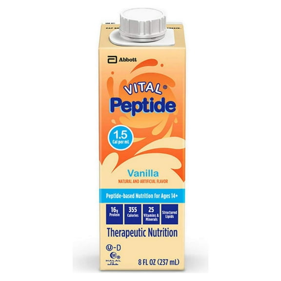 Oral Supplement Vital® Peptide 1.5 Cal Vanilla Flavor Liquid 8 oz. Reclosable Carton Case/24