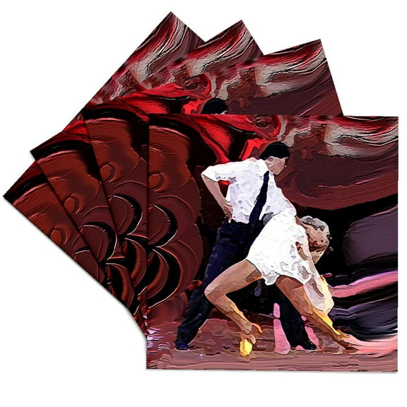 3drose, Dancing, Set of 4 Ceramic Tile Coasters