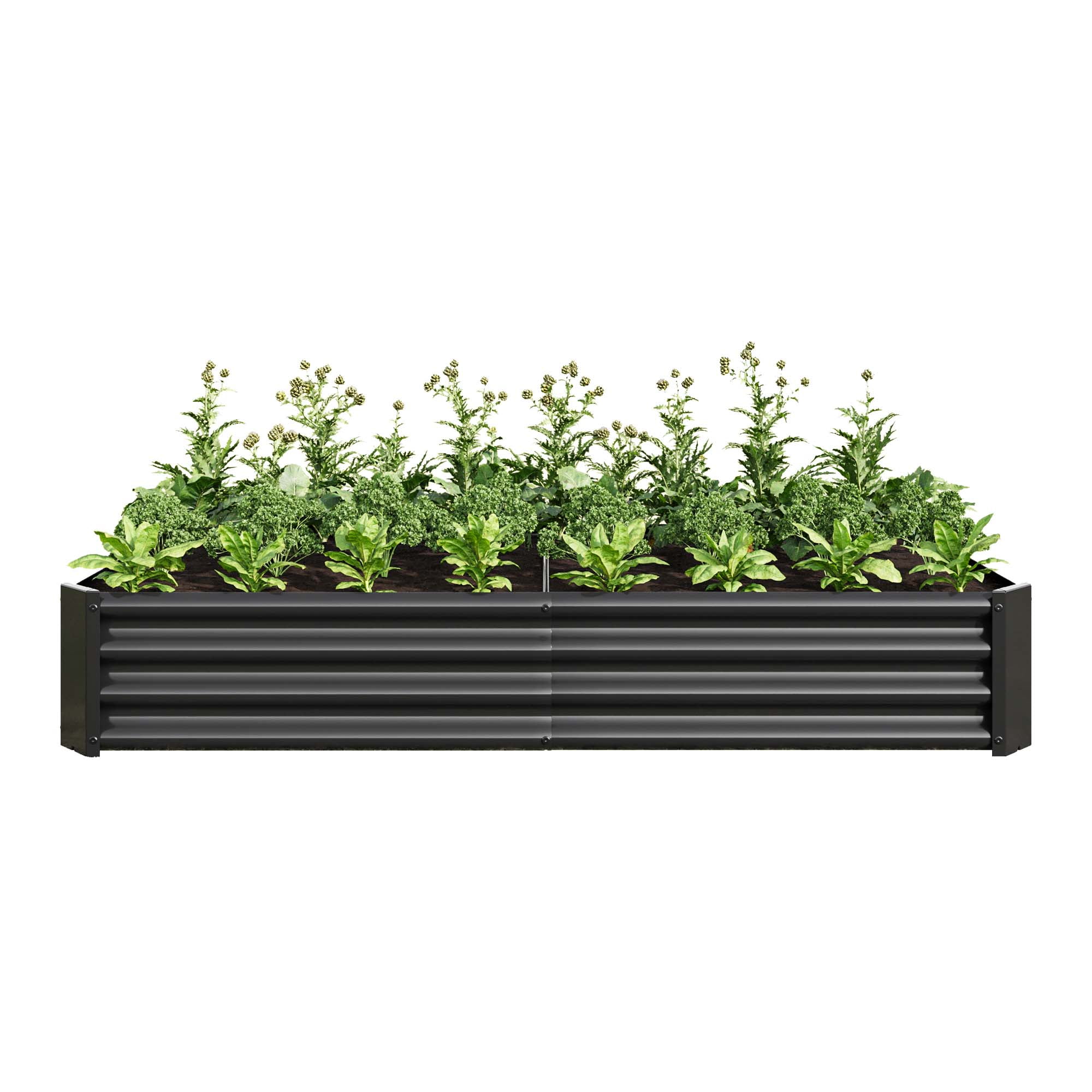 Aukfa Raised Garden Bed Outdoor, Large Heavy Metal Planter Box Steel Kit for Vegetables Flowers Herb, 6 ft x 3 ft, Black