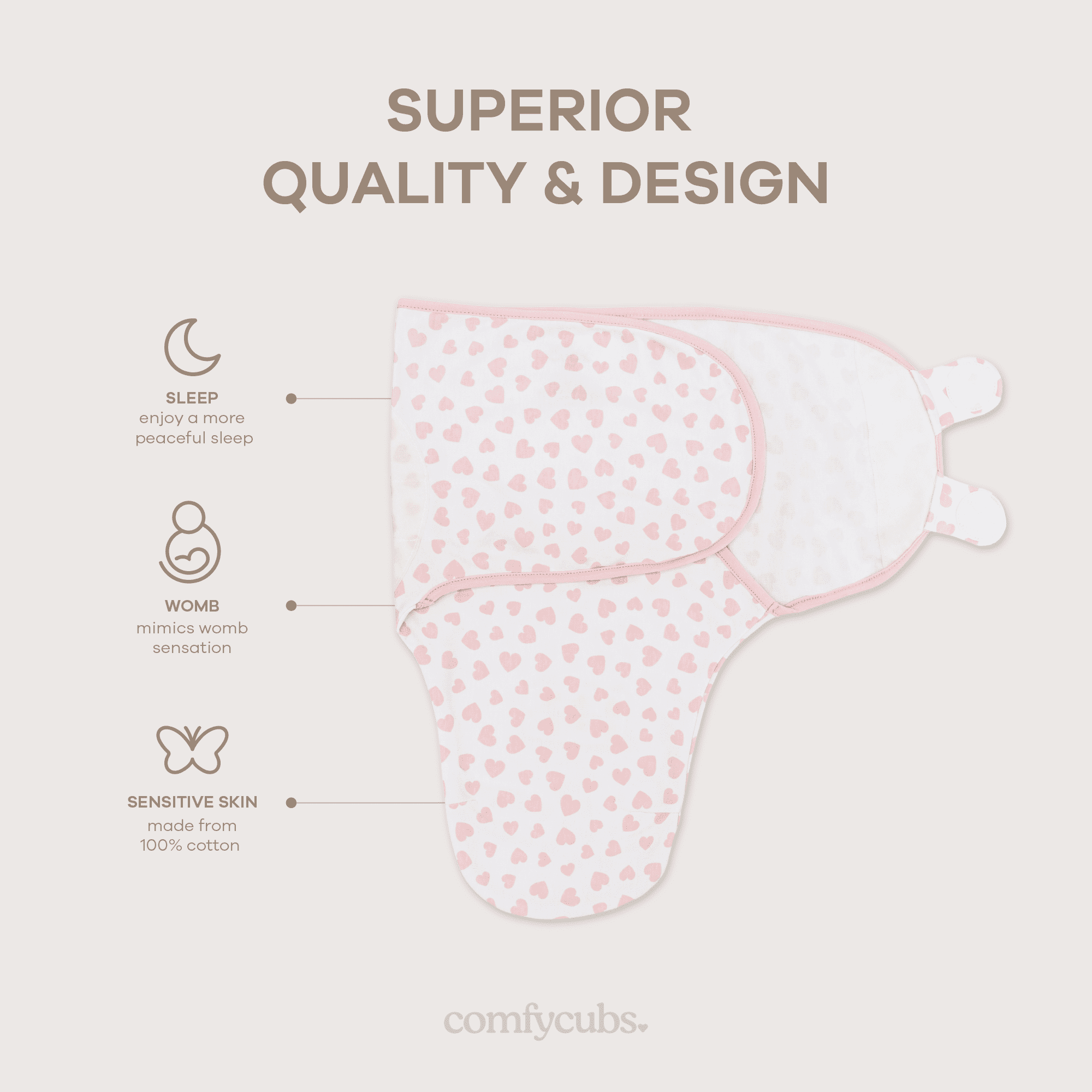 Swaddle Blanket Baby Girl Boy Easy Adjustable 3 Pack Infant Sleep Sack Wrap Newborn Babies by Comfy Cubs (Small,0-3 Months, Pink)