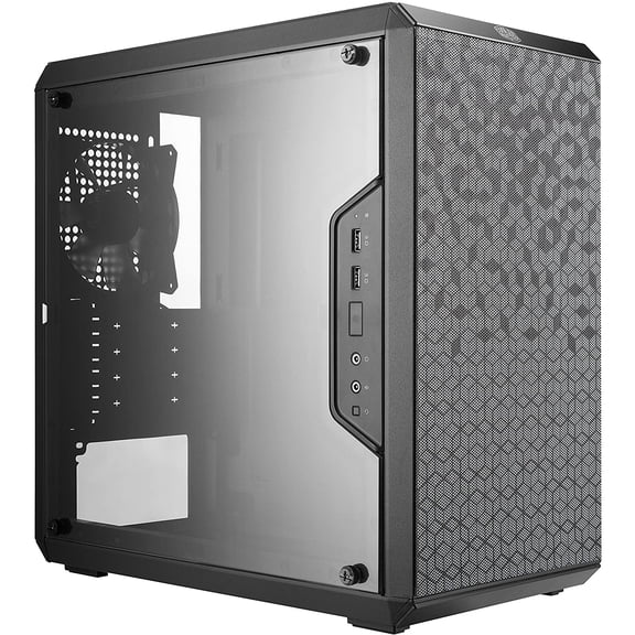 Cooler Master MCB-Q300L-KANN-S00 MasterBox Matx Tower w/ Magnetic Design Dust Filter, Transparent Acrylic Side Panel, Adjustable I/O And Fully Ventilated for Airflow,Black